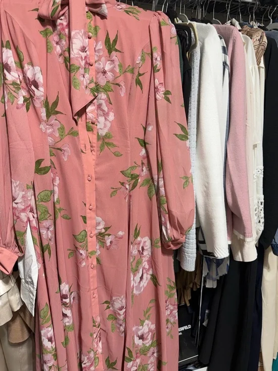 Blush Pink Floral Bow-Tie Maxi Dress - Picture 3 of 6